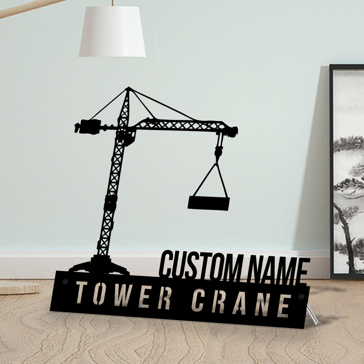 Custom Tower Crane Desk Name P - Heavy Equipment Sign review and price