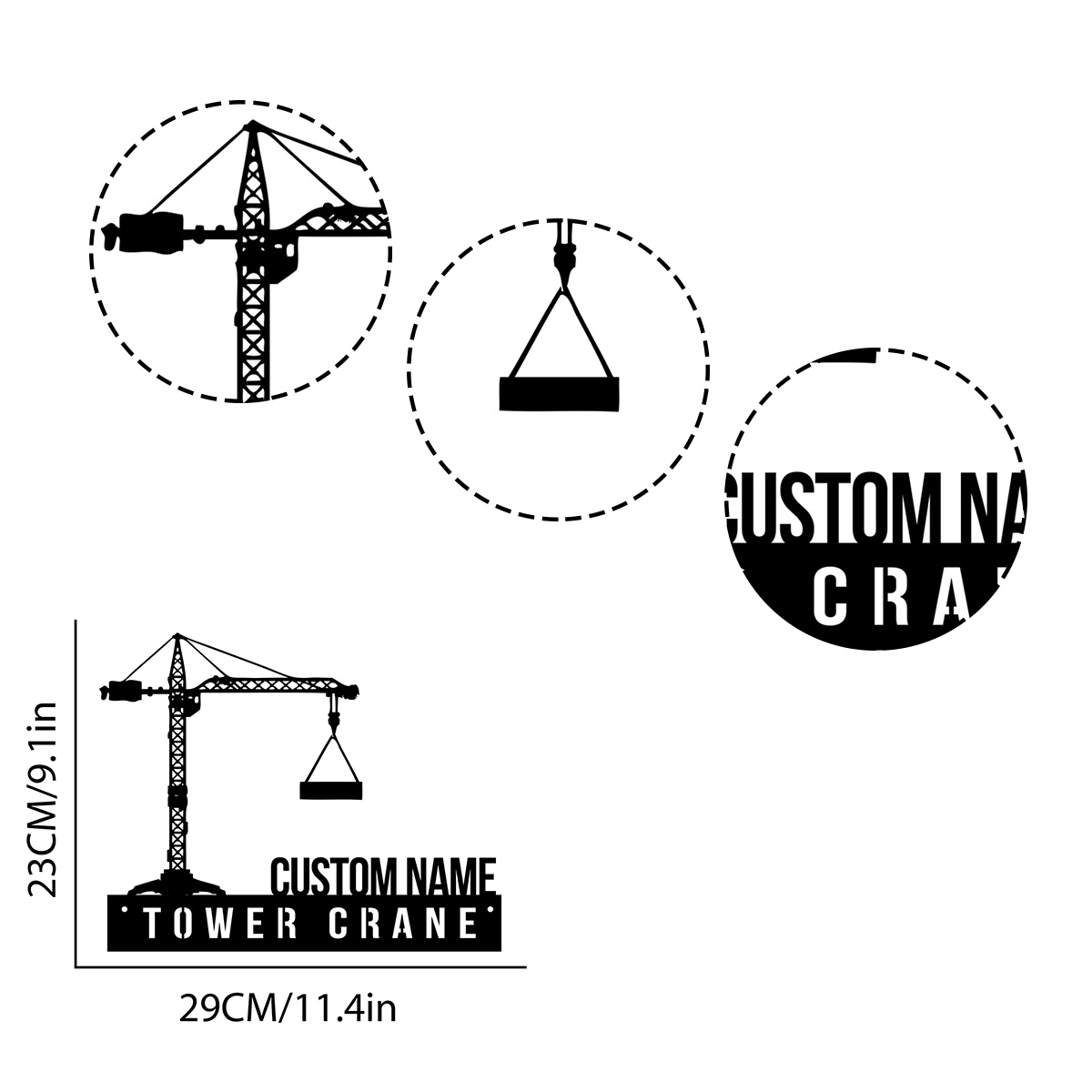 Custom Tower Crane Desk Name P - Heavy Equipment Sign review and price