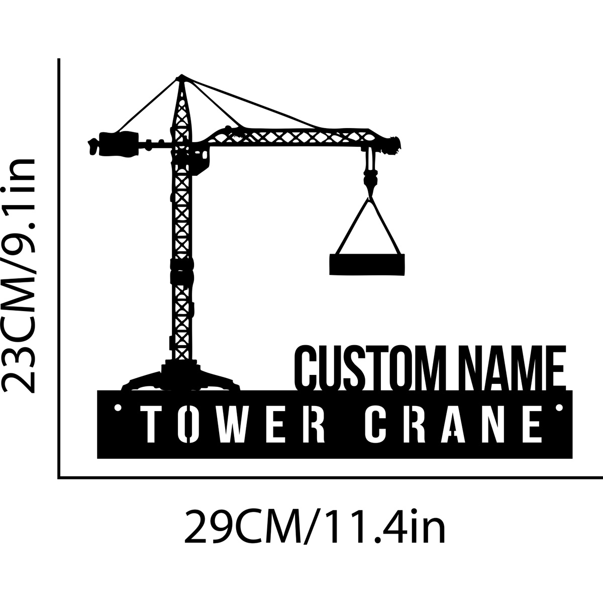 Custom Tower Crane Desk Name P - Heavy Equipment Sign review and price