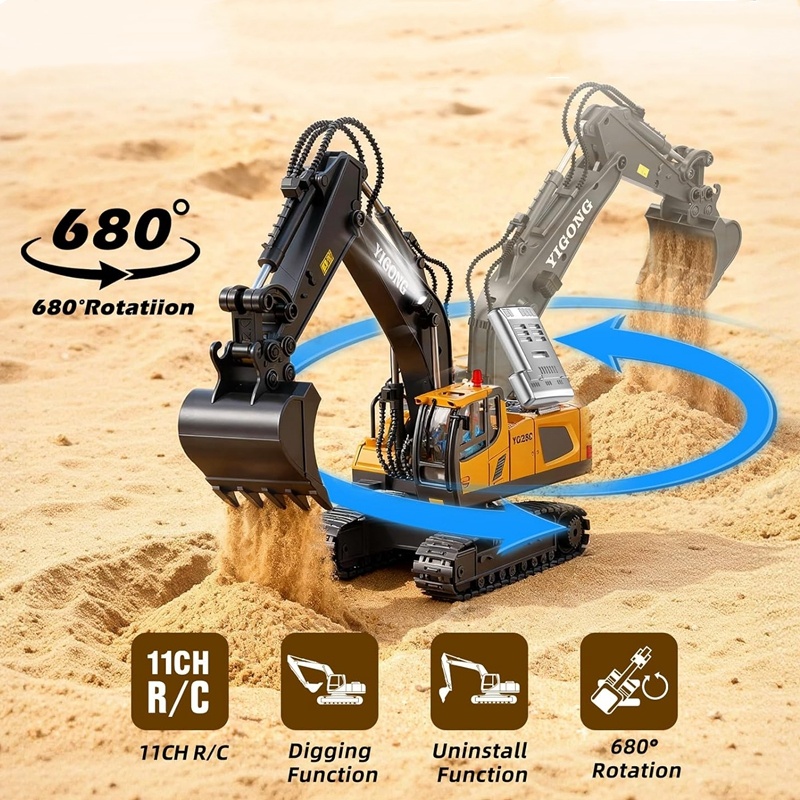 4WD Remote Control Excavator D - Heavy Equipment Games review and price