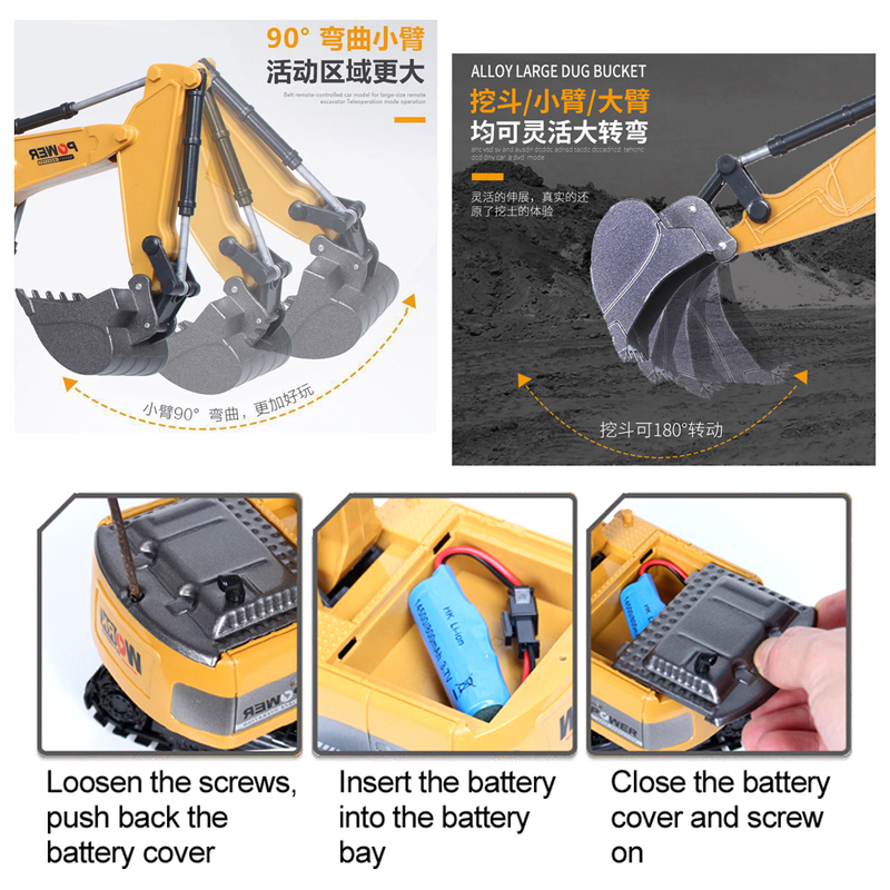RC Excavator 2.4Ghz 6 Channel  - Heavy Equipment Games review and price